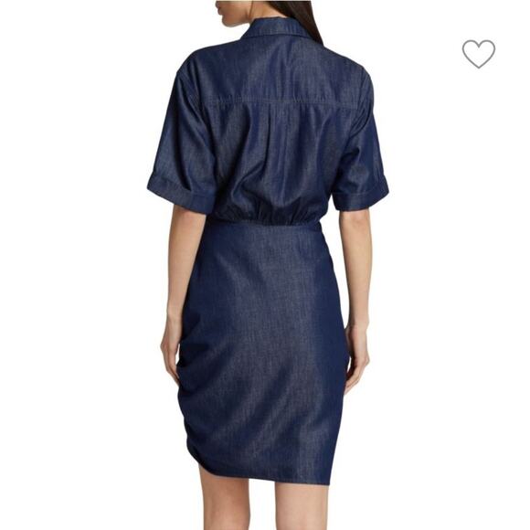 Veronica Beard Hensley Chambray Tie-Waist Shirtdress Size 2 - Picture 4 of 11